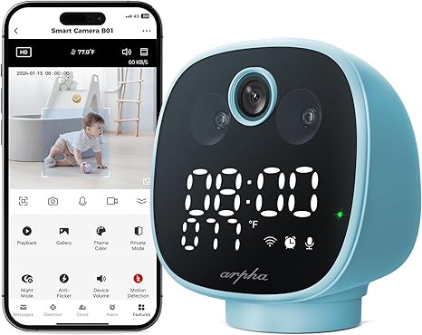 Arpha B01 Security Camera Indoor WiFi 1080P, Motion Detection 355° View, One-Touch Calling Two-Way Talk - AZDOME Official Stores