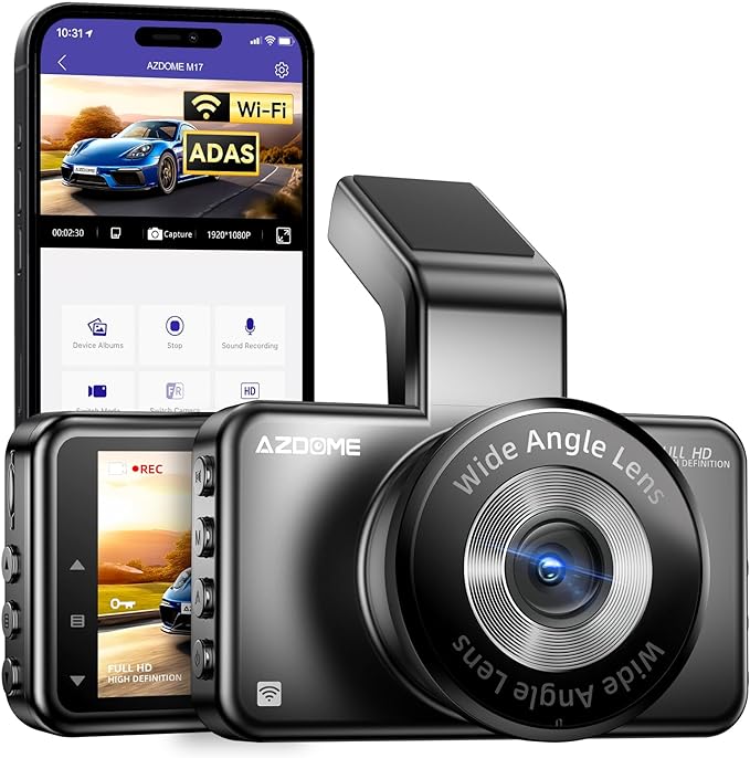 AZDOME M17 1CH Dash Cam 1080P with ADAS 3" Screen 24H Parking Mode