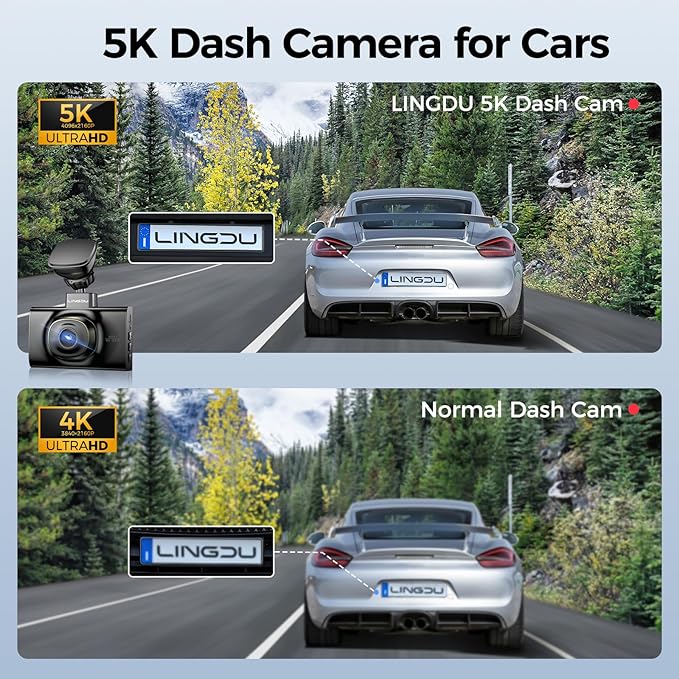 LINGDU LD02 1CH Dash Cam 5K with 3" Screen IR Night Vision 24H Parking Mode - AZDOME Official Stores