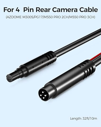 AZDOME Extend Cable 4 Pin 6m for M300S/M550 Pro/PG17/M580-2CH - AZDOME Official Stores