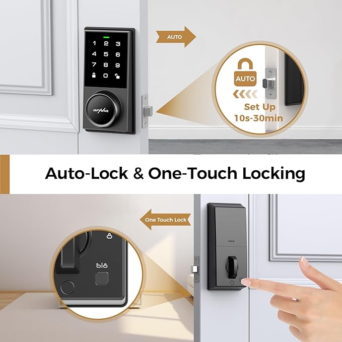 Arpha AL301 Electronic Keypad Deadbolt Lock Easy to Install - AZDOME Official Stores