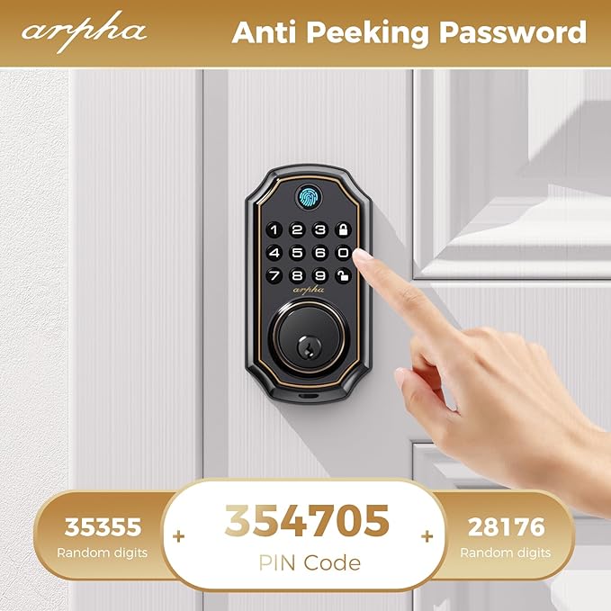 Arpha D280 Electronic Keypad Deadbolt Lock Fingerprint Smart Lock