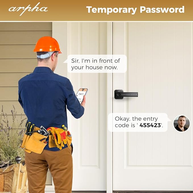 Arpha D228 Fingerprint Door Knob with App Control 5-in-1 Smart Door Knob with Lock - AZDOME Official Stores