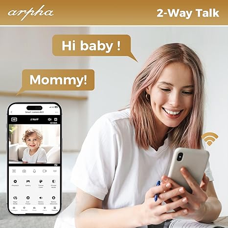 Arpha B01 Security Camera Indoor WiFi 1080P, Motion Detection 355° View, One-Touch Calling Two-Way Talk - AZDOME Official Stores