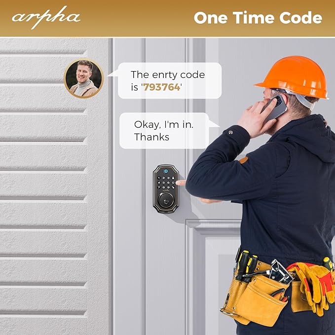 Arpha D280 Electronic Keypad Deadbolt Lock Fingerprint Smart Lock