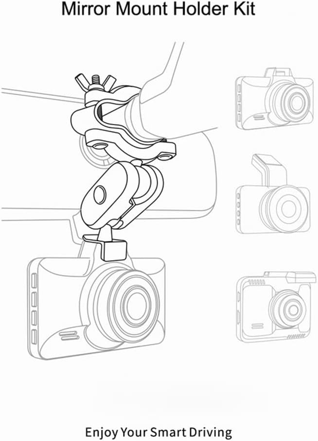 Dash Cam Mirror Mount Holder Kit, Dash Cam Mount for Rove R2-4K Dashcam, AZDOME M01 Pro, M17, M16, GS63H Dash Cam