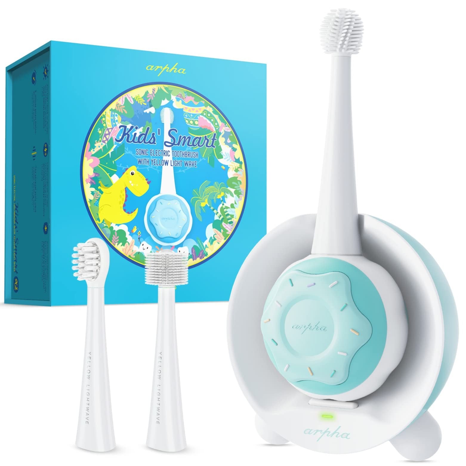 Arpha X3-M Kids Electric Toothbrush Age 1-8 Rechargeable Battery 3 Brush Heads - AZDOME Official Stores