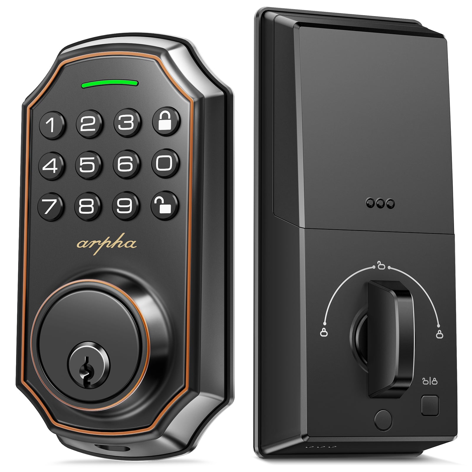 Arpha Keyless Entry Door Lock with 50 Codes, Electronic Keypad Deadbolt for  Front Door, Electronic Door Lock with Anti Peeping Password