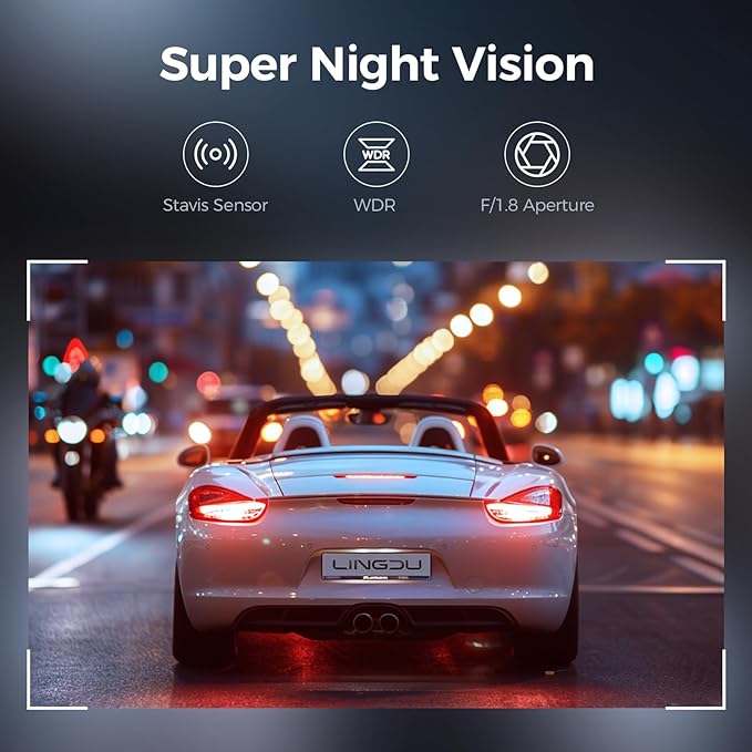 LINGDU LD06 2CH Dash Cam 4K+2K Voice Control 24H Parking Mode No Battery - AZDOME Official Stores