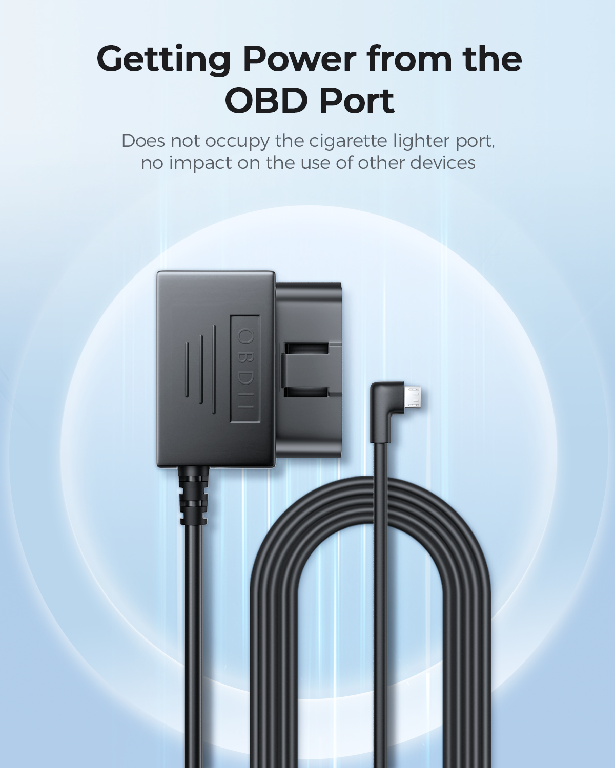 AZDOME OBD Hardwire Kit Micro USB Port, Support Parking Mode, 11FT 12V-24V to 5V for M300S M301 Dash Cam