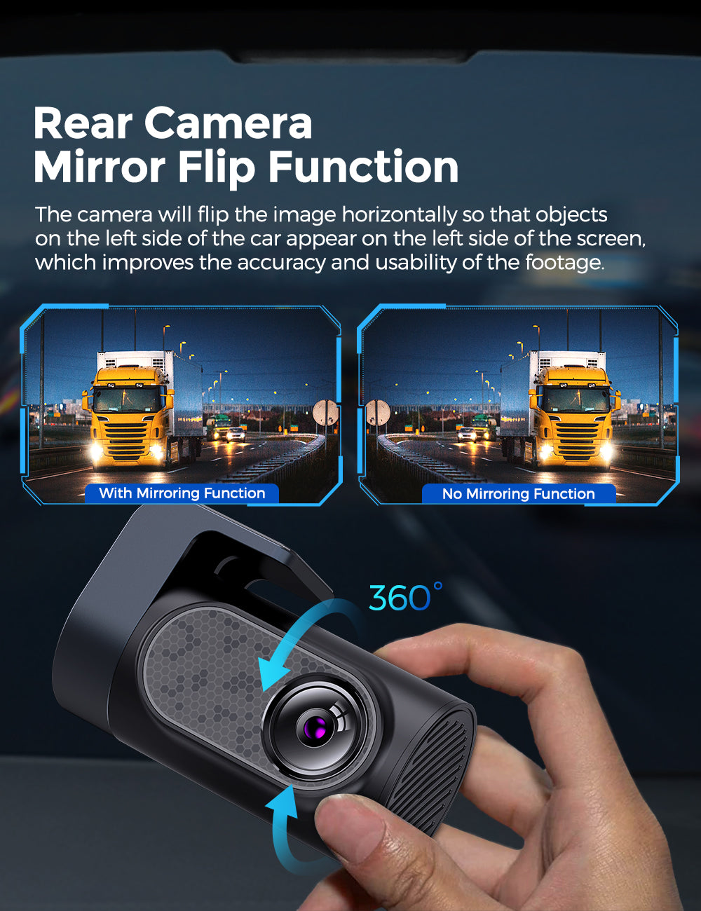 AZDOME M550 Pro 2CH Dash Cam 4K with  3.19'' Screen IR Night Vision 24H Parking Mode