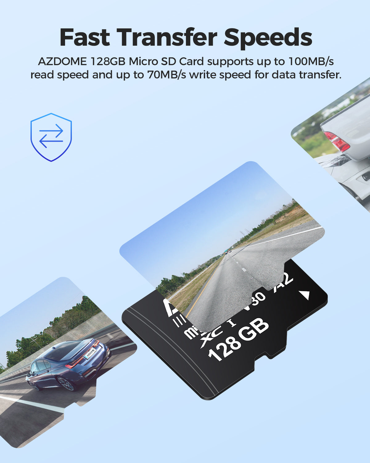 AZDOME 128GB Micro SD Card Fast Speed