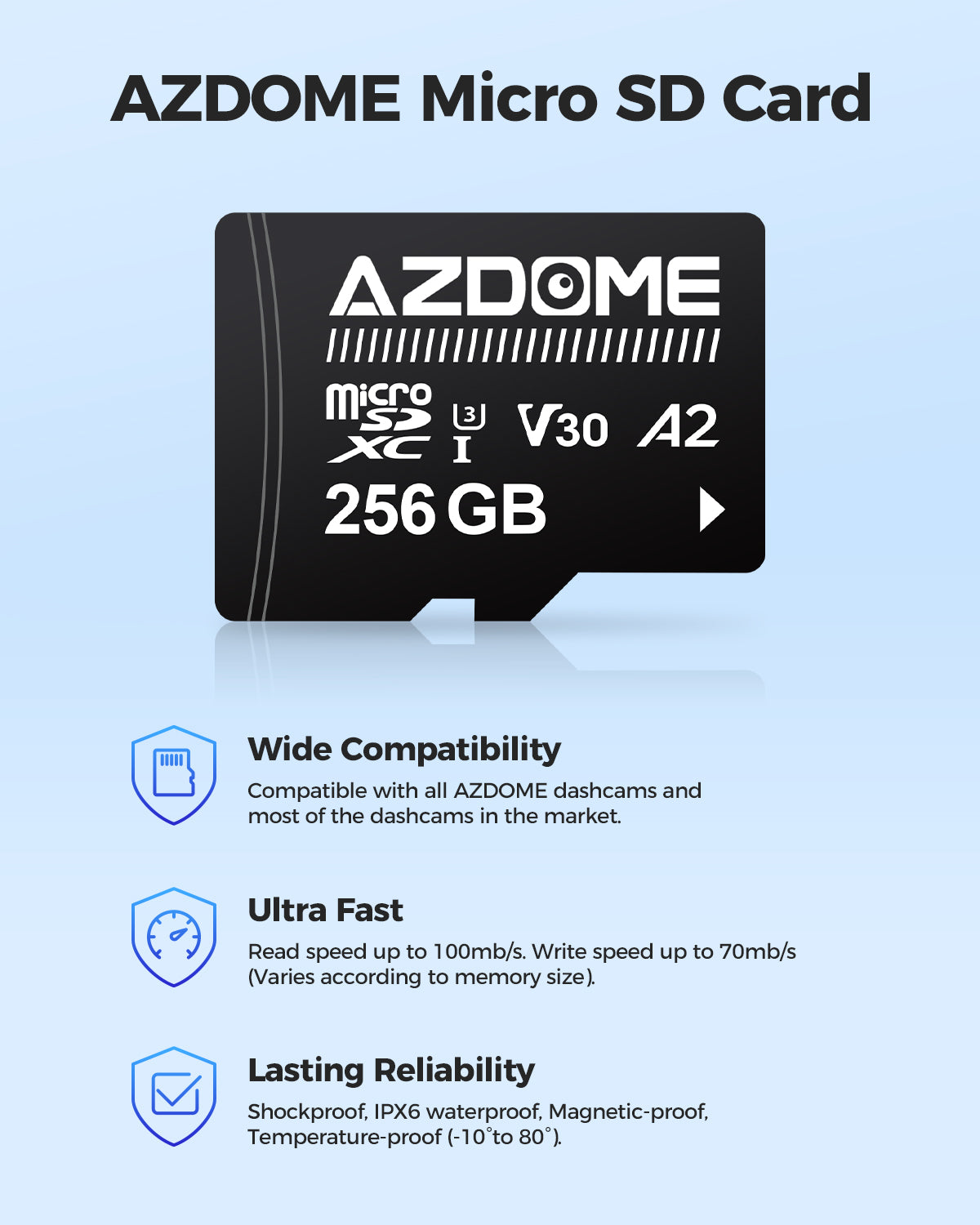 AZDOME 256G Micro SD Card