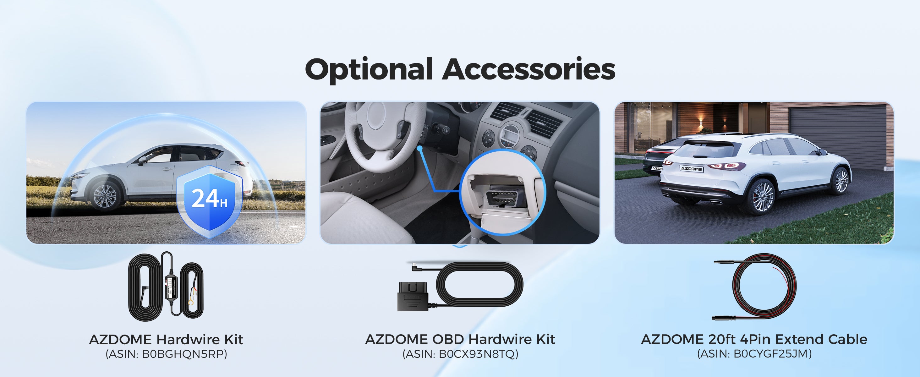 AZDOME M300S 2CH Dash Cam 4K with 5.8G WiFi GPS Voice Control WDR Night Vision 24H Parking Mode - AZDOME Official Stores