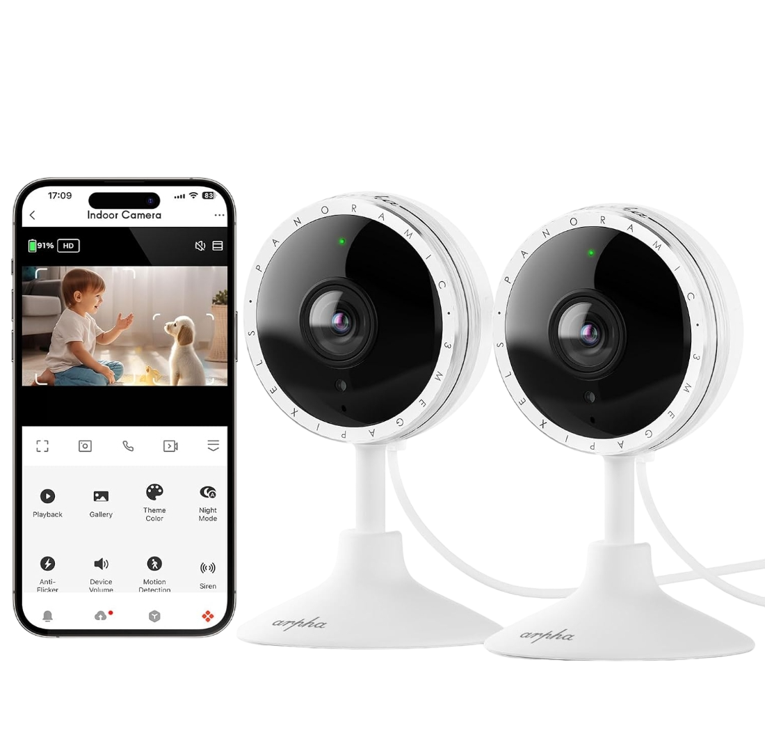 Arpha P160 Security Camera 2K WiFi (2 Pack) - AZDOME Official Stores